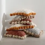 Soft-Cushion-Cover-Pompom-Ball-Ivory-Burnt-Orange-Grey-Knit-Nordic-Style-Pillowcase-45-45cm-For Soft Cushion Cover Pompom Ball Ivory Burnt Orange Grey Knit Nordic Style Pillowcase 45 45cm For