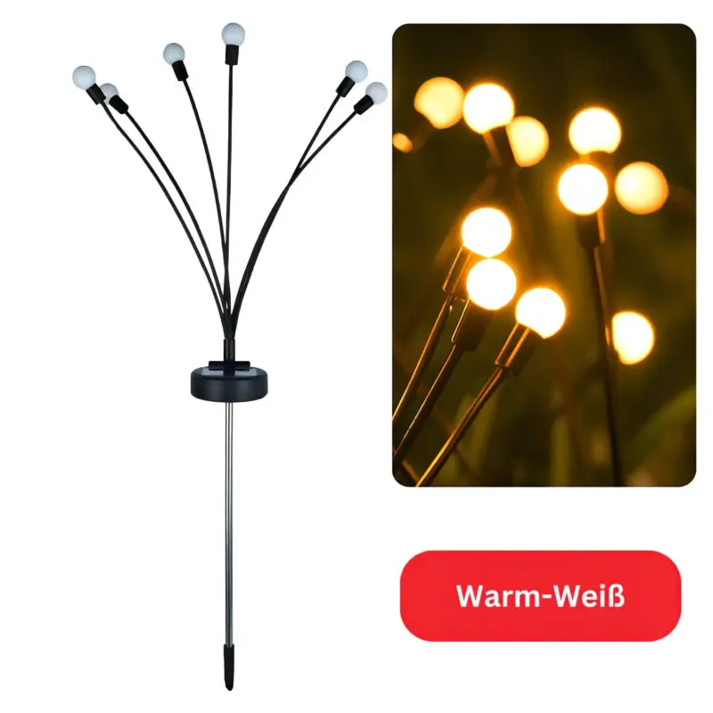 Solar GluhwurmchenGartenlichter SolarLEDLichterfurGartenundBalkon