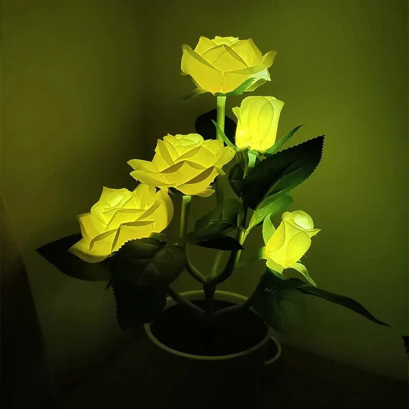 Solar Powered Rose Lawn Lamp Garden Balcony Home Bedroom Led Rose Decorative Table Lamp Artificial Plant F54fcfd8 Fbb2 462d A5b2 79be68f8a9ac