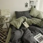 Solid Color Double Couple Duvet Cover Double sided Nordic Simplicity Queen Size Quilt Cover Comfort 200x230