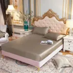 Solid-Color-Fitted-Sheet-Single-Double-Queen-Size-Mattress-Cover-Luxury-Satin-Rayon-With-Elastic-Band Solid Color Fitted Sheet Single Double Queen Size Mattress Cover Luxury Satin Rayon With Elastic Band