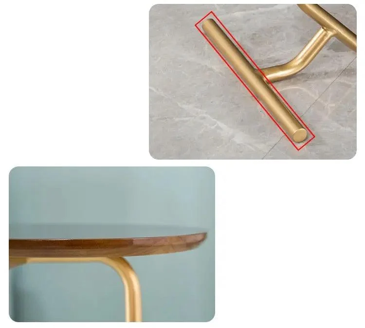 Solid Wood Counter Table With Brass Leg Decorfaure 1685703564