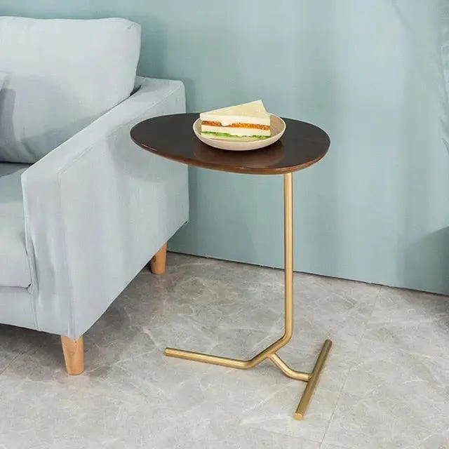 Solid Wood Counter Table With Brass Leg Decorfaure 1685703618