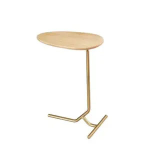 Solid Wood Counter Table with Brass Leg