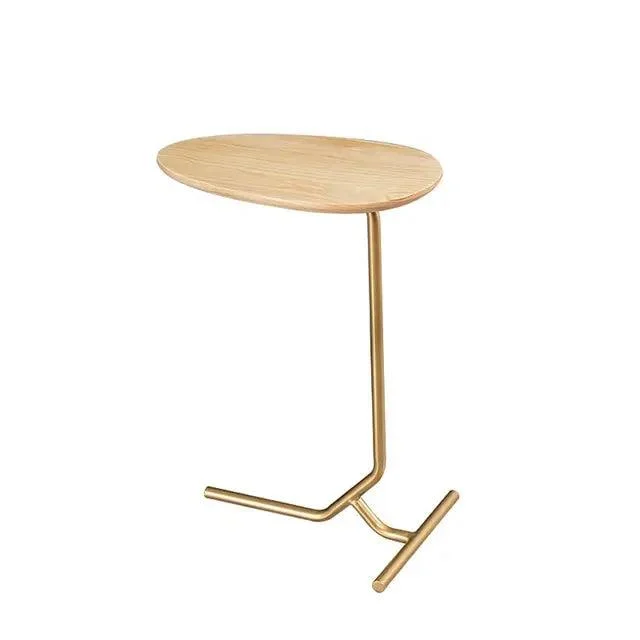 Solid Wood Counter Table With Brass Leg Decorfaure 1685703625