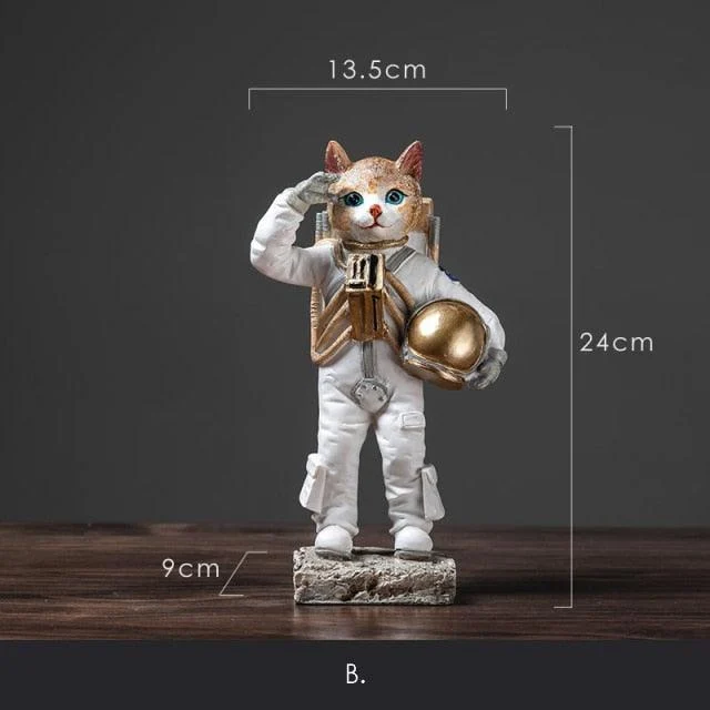 Space Bulldog Astronaut Figurines - Homeko