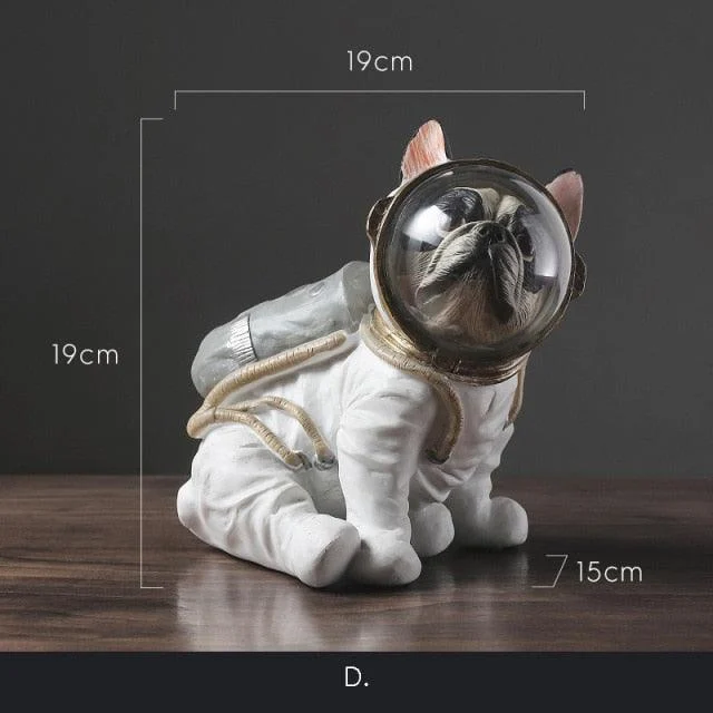 Space Bulldog Astronaut Figurines - Homeko