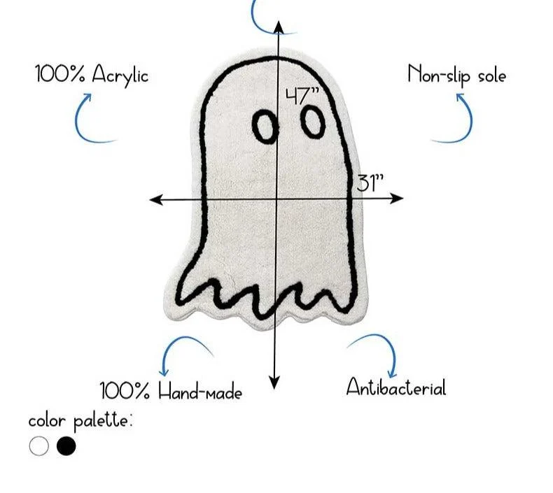 Spooky Fluffy Ghost Door Mat - ISTANBULLU LTD