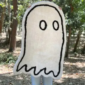 Spooky Fluffy Ghost Door Mat - ISTANBULLU LTD