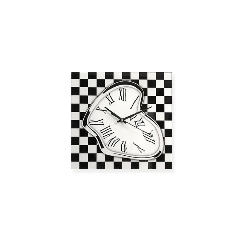 SquarePlaidCheckerGlassWallClock SquarePlaidCheckerGlassWallClock