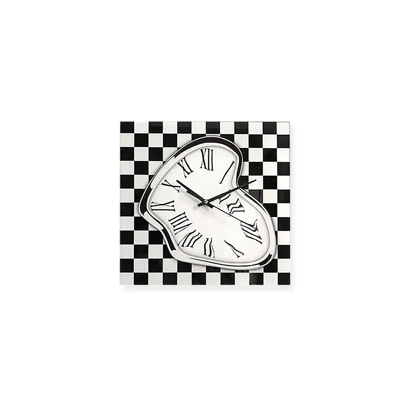 Squareplaidcheckerglasswallclock