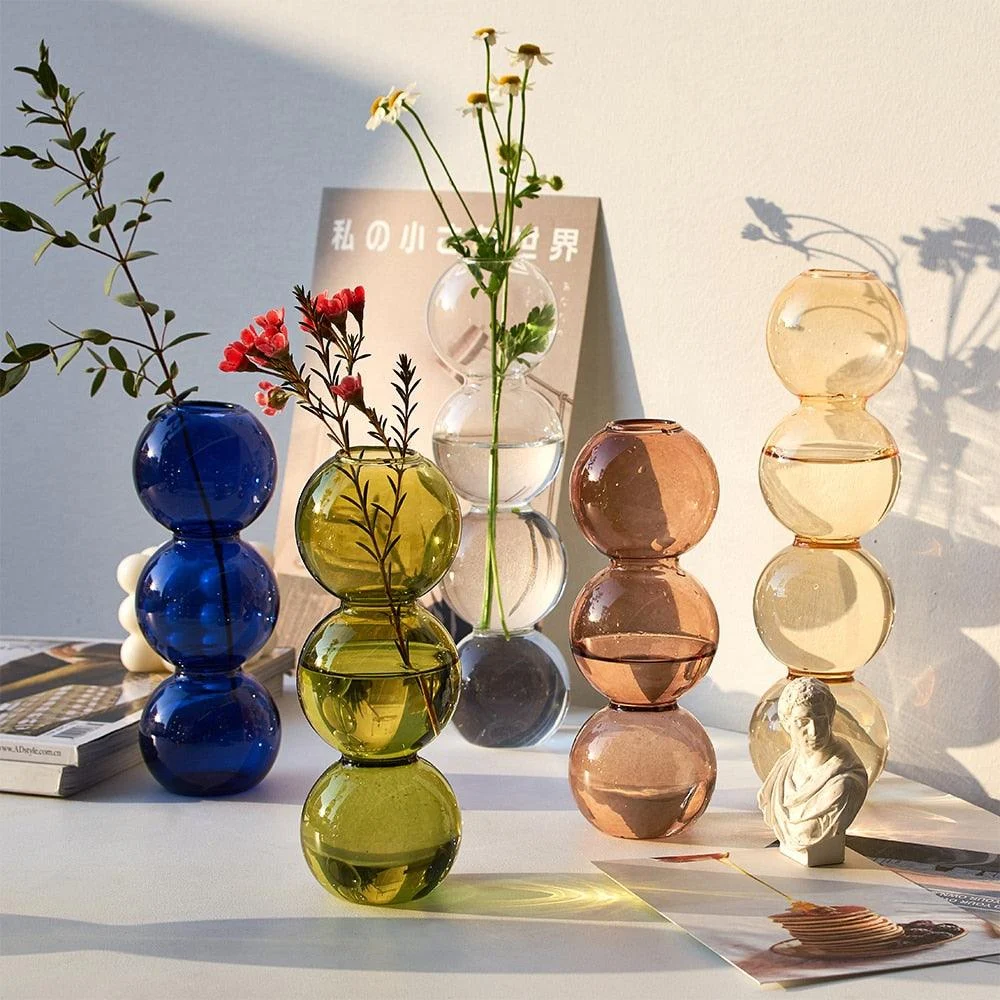 Stacked Sphere Glass Vase - Homeko