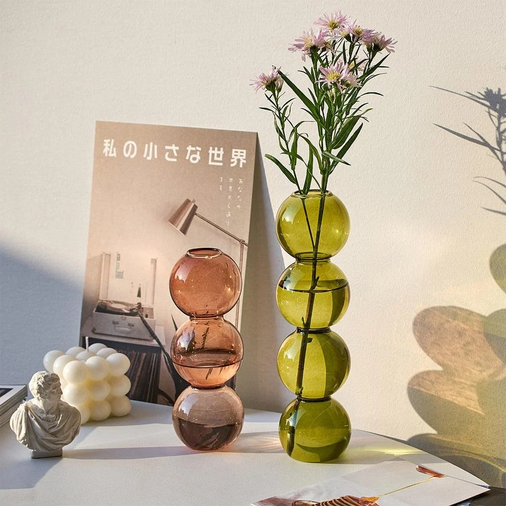 Stacked Sphere Glass Vase - Homeko