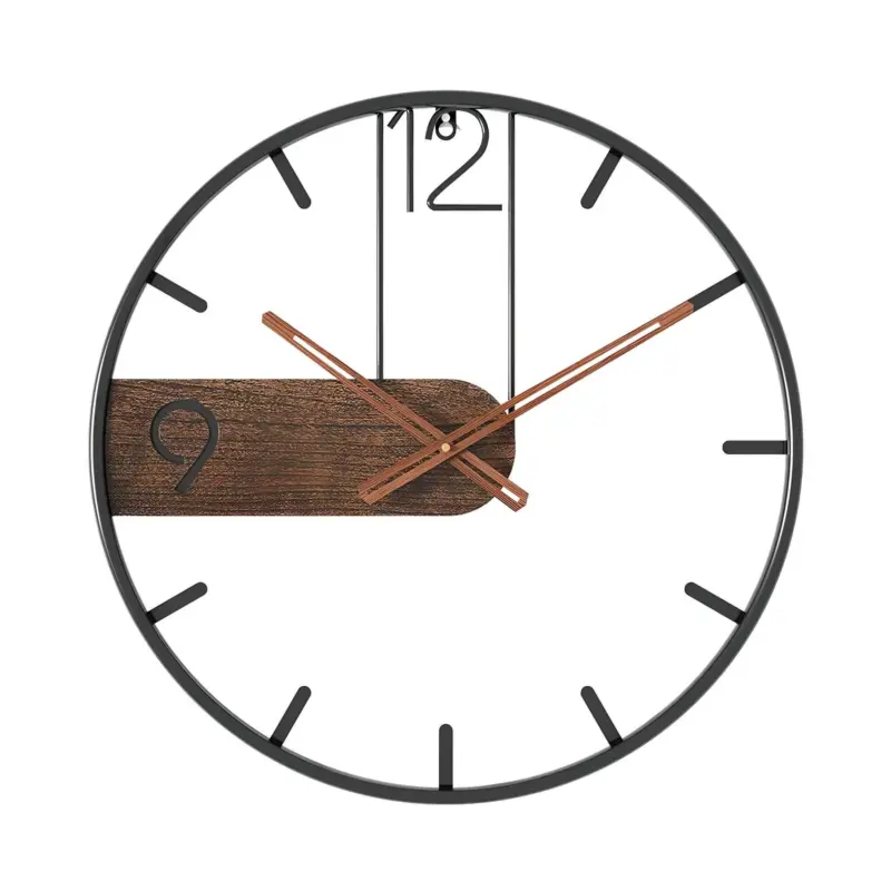 Stahl WalnussWanduhr ModerneEleganzundPrazision5