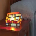 StainedGlassStackedBooksLamp