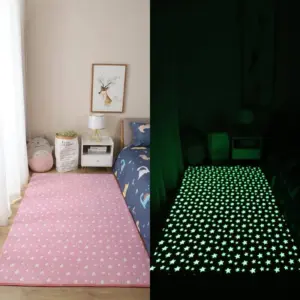 Star Rocket Luminous Rugs for Kids Carpet In The Bedroom Girls Boys Children