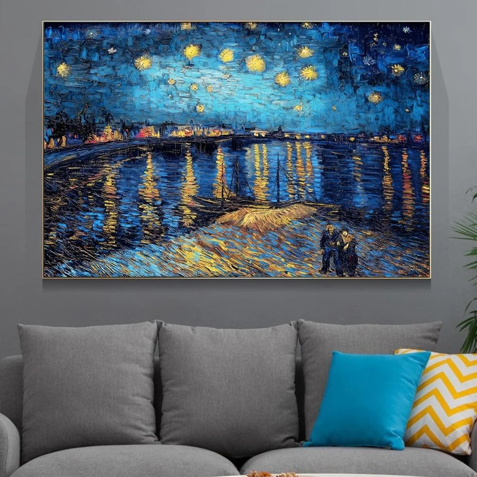 Starry Night Over The Rh Ne By Van Gogh Canvas Paintings On The Wall Art Posters