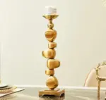 Stone Stack Alloy Candle Holder Decorfaure