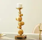 Stone Stack Alloy Candle Holder Decorfaure