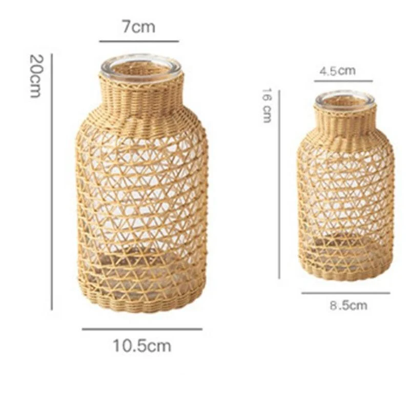 Straw Gl Flower Vase Japanese Flower Pot In The Nordic Contracted Creative Flower Basket To Water D69e3904 231f 464f A638 Dedbffe03fac