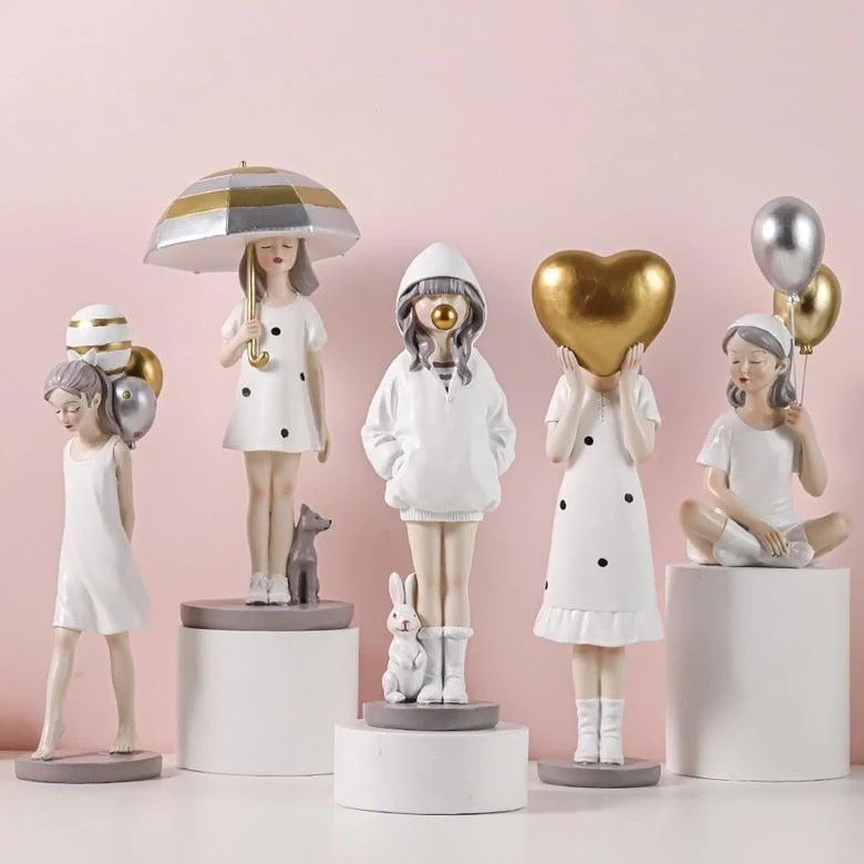 Street Art Balloon Girl Figurine - Homeko