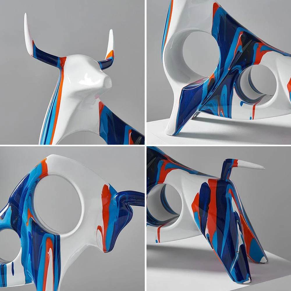 Street Graffiti Bull Sculptures - Homeko