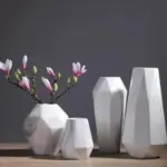 Stunning Marble Geometric Flower Vase Adorn Your Space in Style