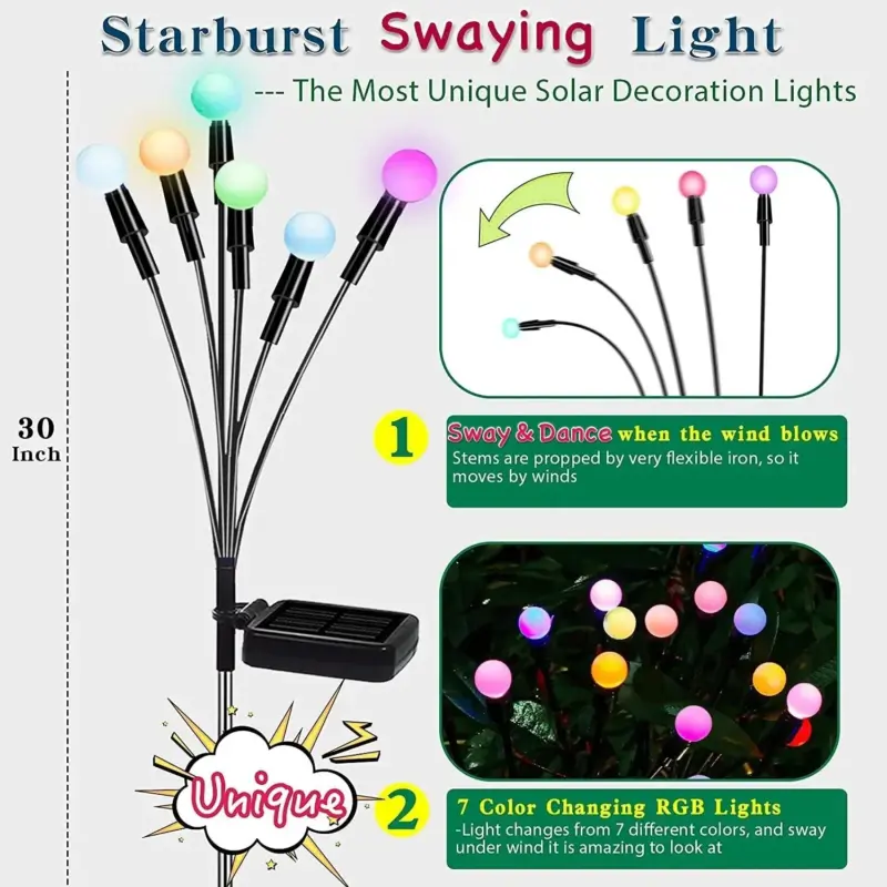 Suidhome Solar Outdoor Led Firefly Lights Starburst Wuivende Tuin Voor Pad Hek Waterdichte Lamp Rgb Kleur.jpg 0a3daac6 00f2 44bd a9fa 4b5831e8b20f
