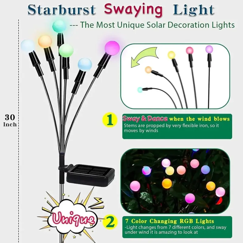 Suidhome Solar Outdoor Led Firefly Lights Starburst Wuivende Tuin Voor Pad Hek Waterdichte Lamp Rgb Kleur.jpg c9ce5d09 ca41 4e64 9cea bb5dbfd4bf0f