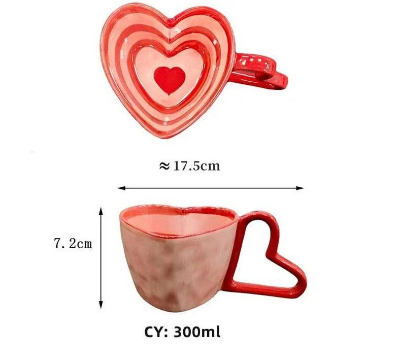 Sweet Ceramic Heart Shaped Mug - ISTANBULLU LTD