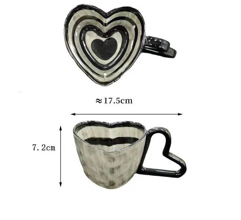 Sweet Ceramic Heart Shaped Mug - ISTANBULLU LTD