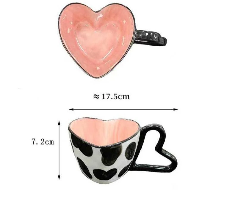 Sweet Ceramic Heart Shaped Mug - ISTANBULLU LTD