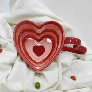 Sweet Ceramic Heart Shaped Mug - ISTANBULLU LTD