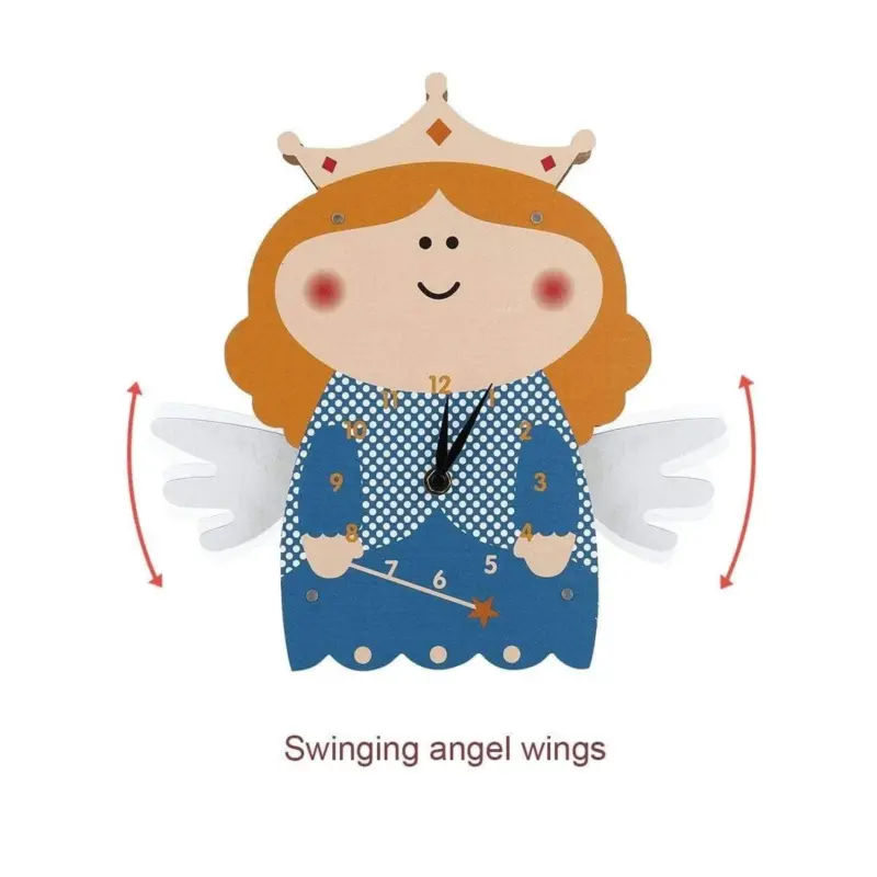 Swinging Angel Kids Bedroom Wall Clocks Fun and Whimsical Decor