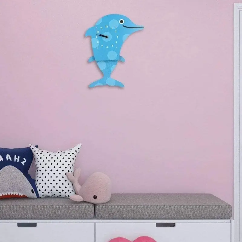 Swinging DolphinKids Bedroom Wall Clocks Fun and Whimsical Decor
