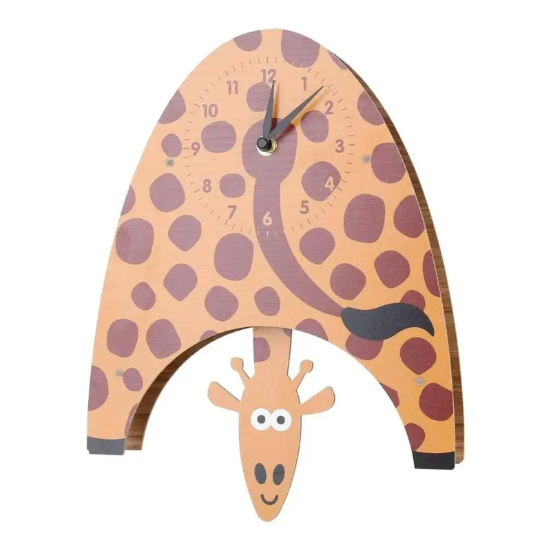 Swinging Giraffe Kids Bedroom Wall Clocks Fun and Whimsical Decor