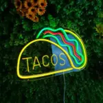 Tacos Hamburger Pizza Hot Dog Neon Sign Night Light Burger Wall Hanging LED Restaurant Burger Shop