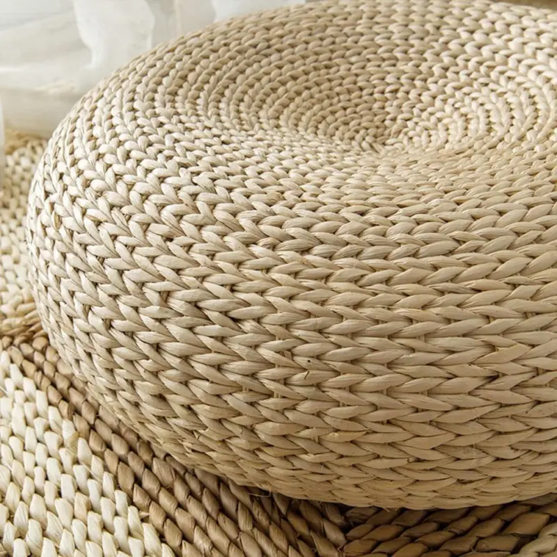 Tatami Cushion Hand woven Natural Straw Round Thick Padded Window Chair Meditation Home Decoration b427d8d0 07ba 4068 8bbc 92a5eca72355