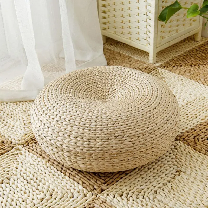 Tatami Cushion Hand woven Natural Straw Round Thick Padded Window Chair Meditation Home Decoration d8f28cab 62a4 42c5 995a 676fe8959e44