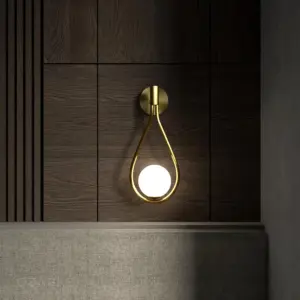 Teardrop shaped wall lamp