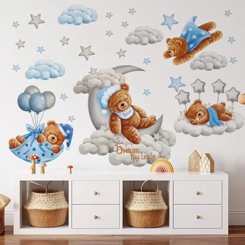Tedy Beer Maan Sterren Muurstickers Muurstickers Kinderkamer Decor Voor Kinderen Baby Jongen Kamer Slaapkamer Woonkamer Speelkamer.jpg 7fc9bc3f 1f12 4df3 9000 1e0f2be98808