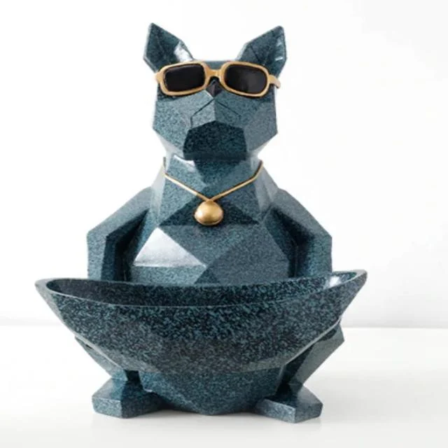 Texture Blue Dog Bowl L