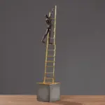 ThinkerSittingOnGoldStairsSculpturesandStatuesforDecoration-Homeko4 ThinkerSittingOnGoldStairsSculpturesandStatuesforDecoration Homeko4