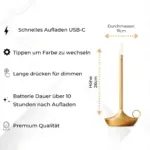 TibetTischlampe DanischesDesignTouch TechnologieKabellosDimmer4