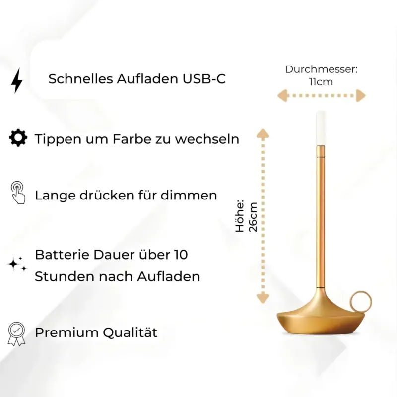 TibetTischlampe DanischesDesignTouch TechnologieKabellosDimmer4