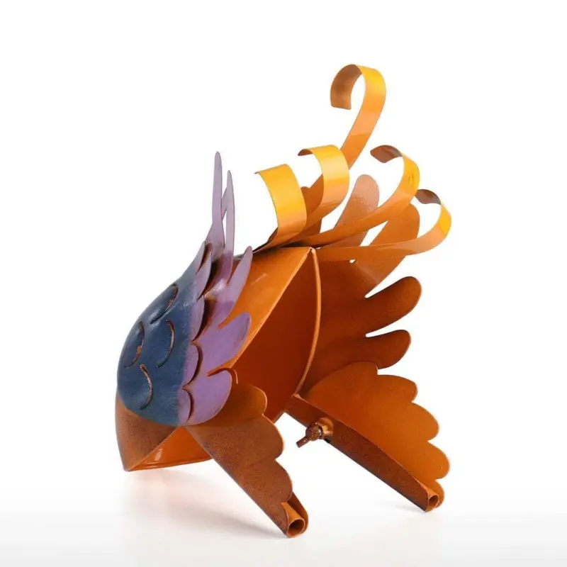 Toucan Iron Sculpture Garden Decor Playful Cartoon Inspired Design