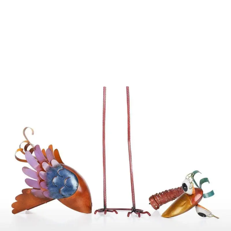 Toucan Iron Sculpture Garden Decor Playful Cartoon Inspired Design