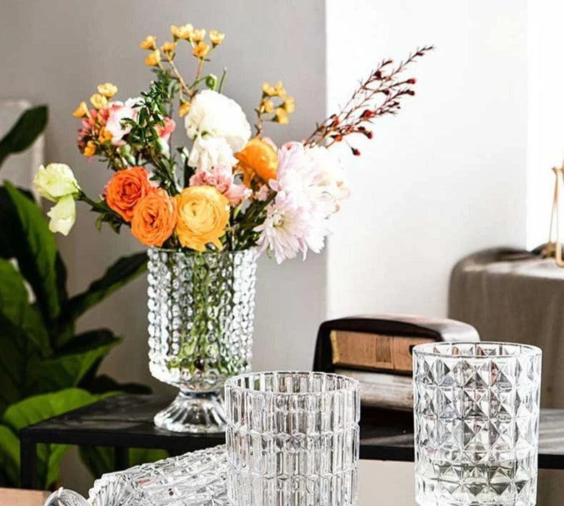 Transparent Glass French Country Vase - ISTANBULLU LTD