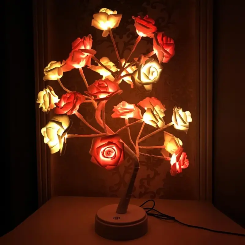 Tree Shaped LED Lamp Bonsai Style 24leds rose flower DIY USB Night Light Touch Switch Control 4d0f5cc1 72a3 4576 9d0b e883da9a2960