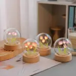 Tulip Flower Night Light With Glass Cover Handmade DIY Bedside Light LED Night Lamp Table Desk 0723d7b4 555e 4913 a039 057ab3922684